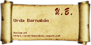 Urda Barnabás névjegykártya