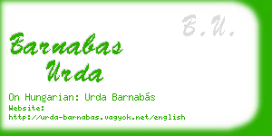 barnabas urda business card